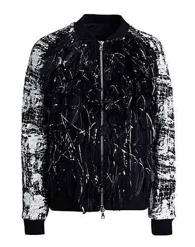 BALMAIN Bomber Black 100% Cotton, Acrylic, Polyamide, Viscose, Duck feathers