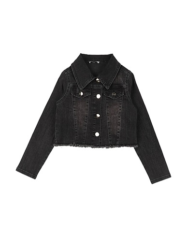 LIU •JO Denim jacket Black 89% Cotton, 9% Polyester, 2% Elastane