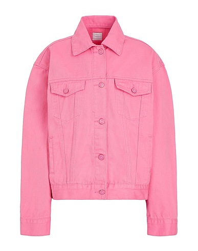 8 by YOOX COATS & JACKETS ORGANIC COTTON DENIM OVERSIZE TRUCKER JACKET
 Pink 100% Organic cotton