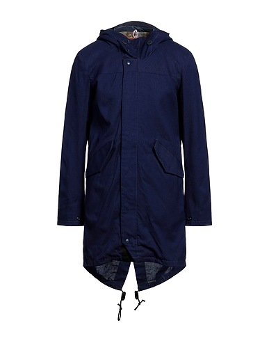 GOLDEN FLEECE Full-length jacket Navy 100% Cotton