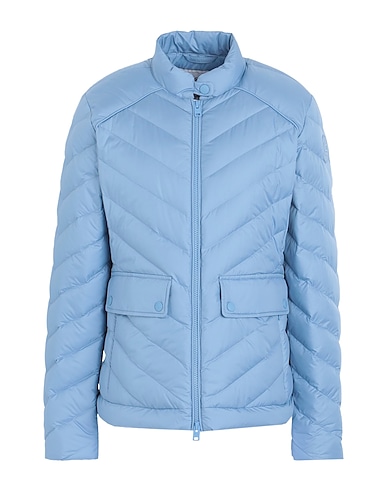 WOOLRICH Shell  jacket CHEVRON QUILTED SHORT JACKET Light blue 100% Polyester