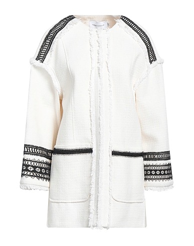 SIMONA CORSELLINI Full-length jacket Ivory 83% Cotton, 14% Polyester, 3% Other Fibres