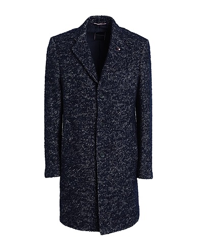TOMMY HILFIGER Coat Navy blue 44% Wool, 34% Acrylic, 10% Polyester, 10% Viscose, 2% Polyamide