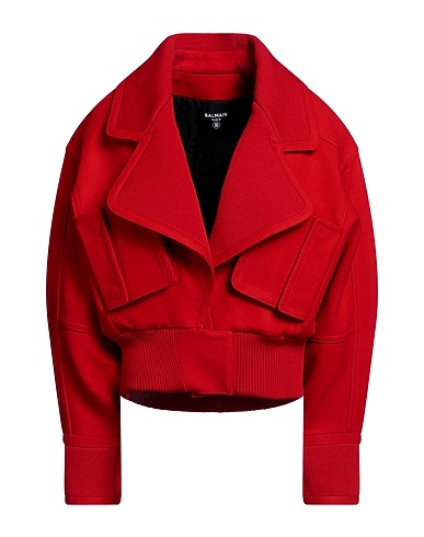 BALMAIN Jacket Red 80% Virgin Wool, 20% Polyamide, Polyester