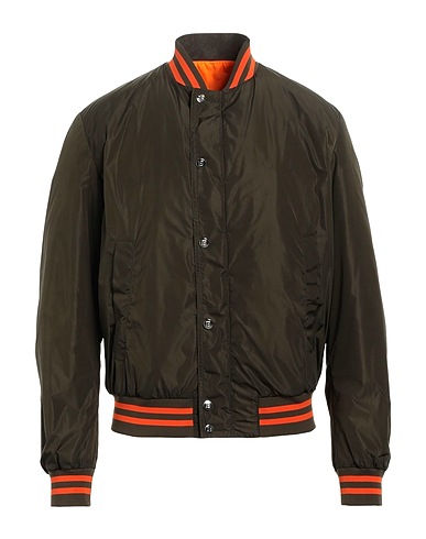 BALMAIN Bomber Military green 100% Polyester, Polyamide, Elastane