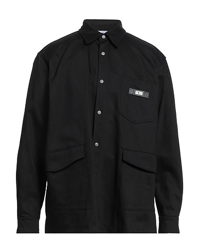 GCDS Solid colour shirt Black 99% Cotton, 1% Elastane