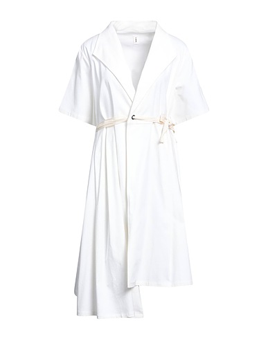 ISABELLA CLEMENTINI Full-length jacket White 97% Cotton, 3% Elastane