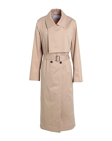CALVIN KLEIN Double breasted pea coat Sand 100% Cotton