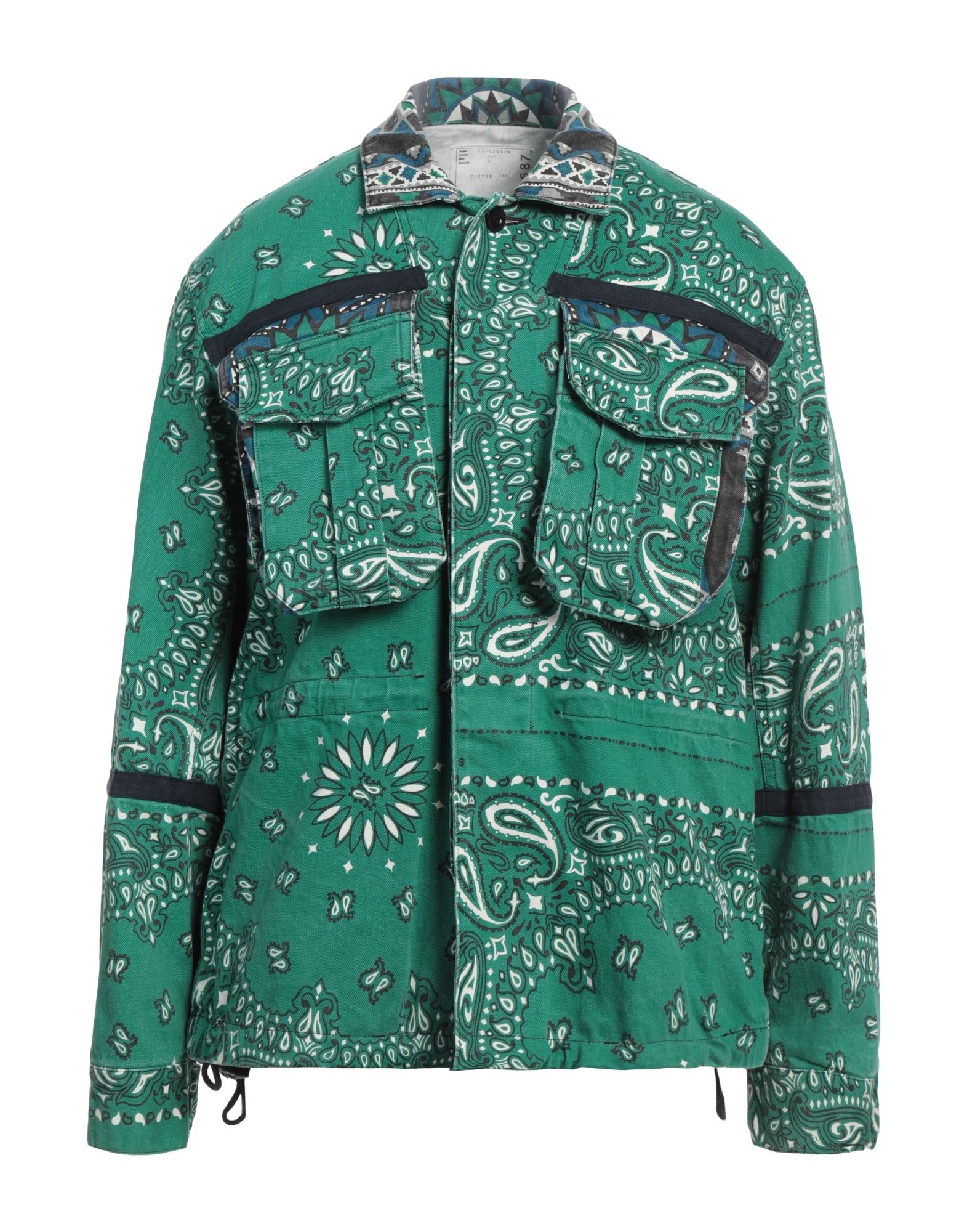 SACAI シャツ | 柄入りシャツ ミリタリーグリーン メンズ | YOOX