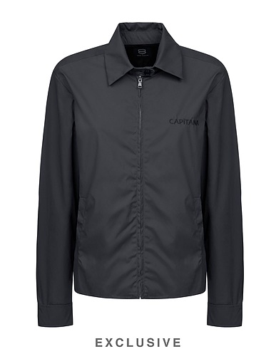 8 by COCO CAPITÁN Jacket EMBROIDERED JERRY OILSKIN JACKET
 Midnight blue 72% Polyamide, 23% Cotton, 5% Acrylic
