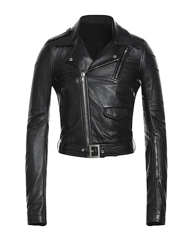RICK OWENS Biker jacket Black 100% Lambskin