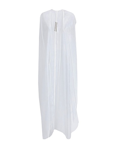 RICK OWENS Full-length jacket White 91% Cotton, 6% Polyethylene, 3% Elastane