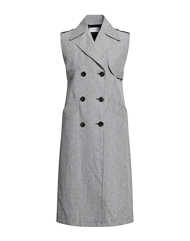 120% LINO Full-length jacket Black 56% Linen, 44% Polyester