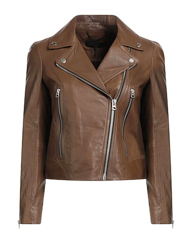 RAG & BONE Biker jacket Chocolate brown 100% Lambskin
