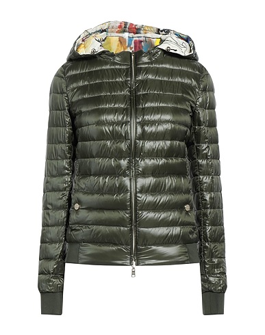 HERNO Shell jacket Military green 100% Polyamide, Goose feathers