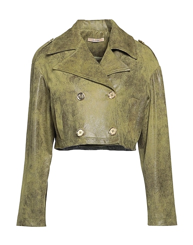 NO-NÀ Double breasted pea coat Sage green 90% Polyester, 10% Elastane