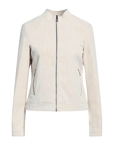 DESIGUAL Biker jacket Beige 100% Polyurethane