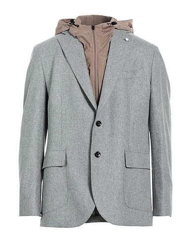 LUIGI BIANCHI Mantova Jacket Grey 100% Virgin Wool