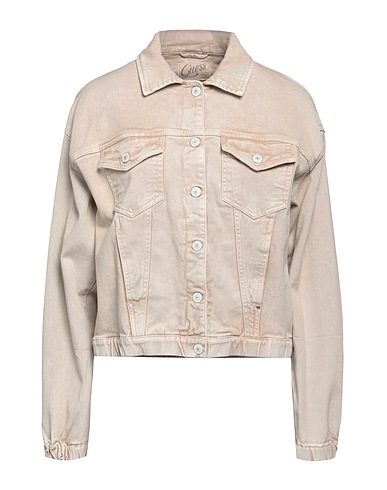 GUESS Denim jacket Light grey 98% Cotton, 2% Elastane