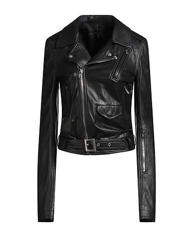 RICK OWENS Biker jacket Black 100% Lambskin