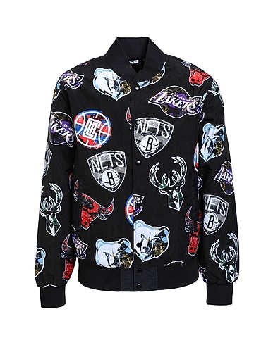 NEW ERA Bomber AOP TEAM LOGO BOMBER NBAALL
 Black 100% Nylon