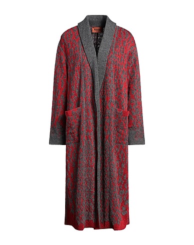 MISSONI Full-length jacket Grey 30% Alpaca wool, 30% Mohair wool, 16% Polyamide, 13% Polyester, 11% Rayon