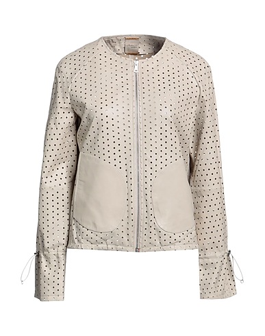 D'AMICO Jacket Light grey 100% Lambskin