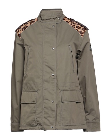 BELSTAFF Jacket Military green 51% Cotton, 49% Viscose, Leather, Metal