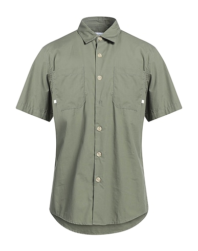 FARAH Solid color shirt Military green 100% Organic cotton