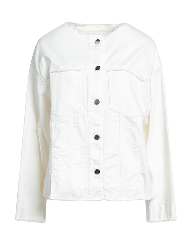 THE EDITOR Denim jacket Ivory 100% Cotton