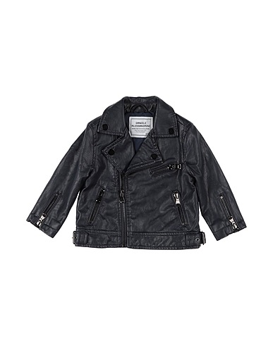 DANIELE ALESSANDRINI Biker jacket Midnight blue 60% Polyurethane, 40% Viscose