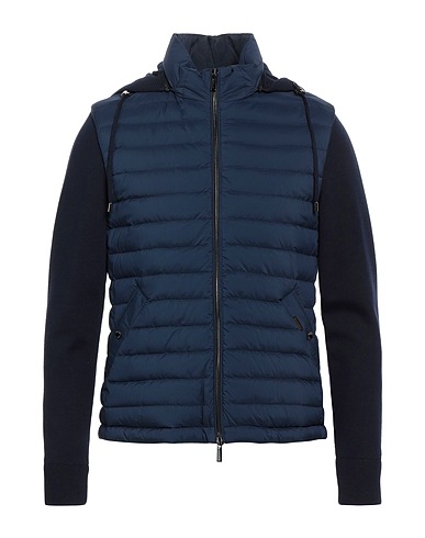 MOORER Shell jacket Navy blue 95% Polyamide, 5% Polyurethane, Wool, Silk, Cashmere