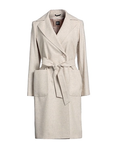 CINZIA ROCCA Coat Beige 70% Wool, 25% Polyamide, 5% Other Fibres
