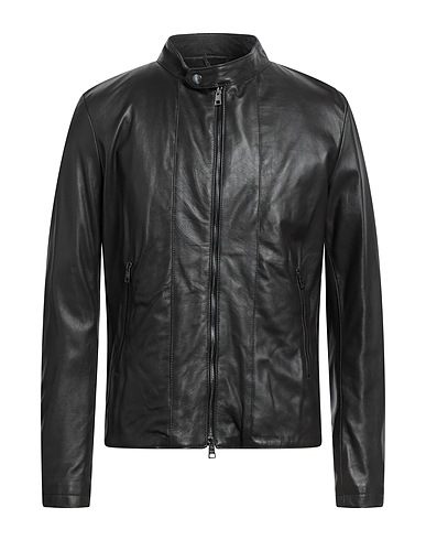 DACUTE Biker jacket Dark brown 100% Ovine leather
