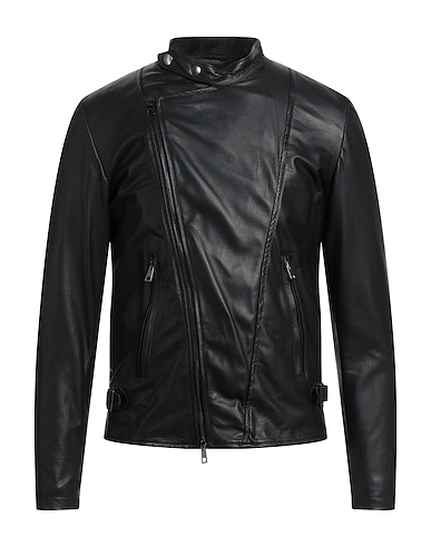 DACUTE Biker jacket Black 100% Ovine leather
