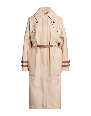 TORY BURCH Full-length jacket Beige 97% Cotton, 3% Other Fibres