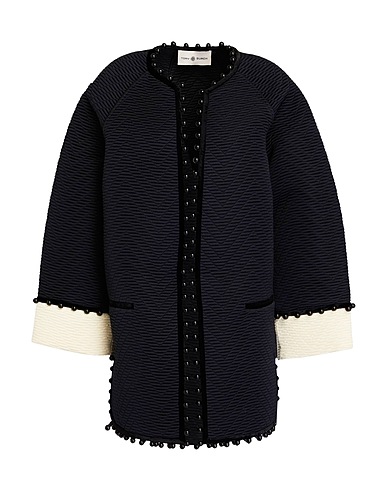 TORY BURCH Full-length jacket Black 53% Acrylic, 24% Polyester, 23% Wool