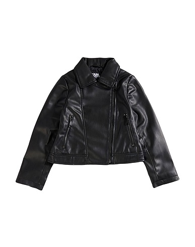 KARL LAGERFELD Biker jacket Black 50% Polyester, 50% Polyurethane