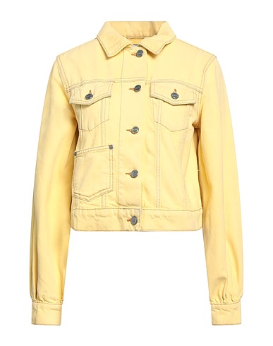 GANNI Denim jacket Pastel yellow 100% Cotton