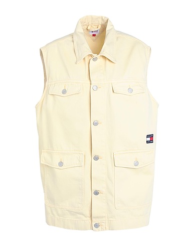 TOMMY JEANS Giubbotto jeans Giallo pastello 100% Cotone riciclato