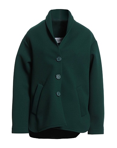 VIRNA DRÒ Coat Dark green 87% Polyester, 10% Polyurethane, 3% Elastane