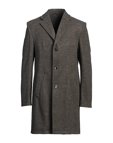 GREY DANIELE ALESSANDRINI Coat 57% Polyester, 39% Acrylic, 4% Wool
