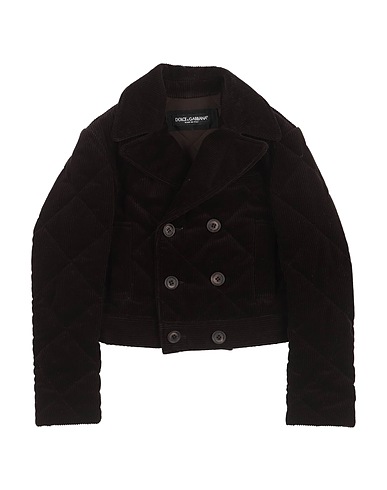 DOLCE&GABBANA Double breasted pea coat Dark brown 100% Cotton
