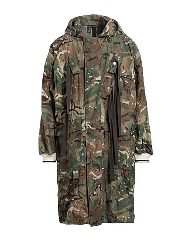 DOLCE&GABBANA Full-length jacket Military green 90% Cotton, 8% Polyamide, 2% Elastane