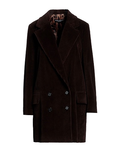 DOLCE&GABBANA Coat Dark brown 98% Cotton, 2% Elastane