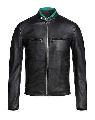 DOLCE&GABBANA Biker jacket Black 100% Deerskin, Silk