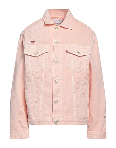 DONDUP Denim jacket Salmon pink 98% Cotton, 2% Elastane