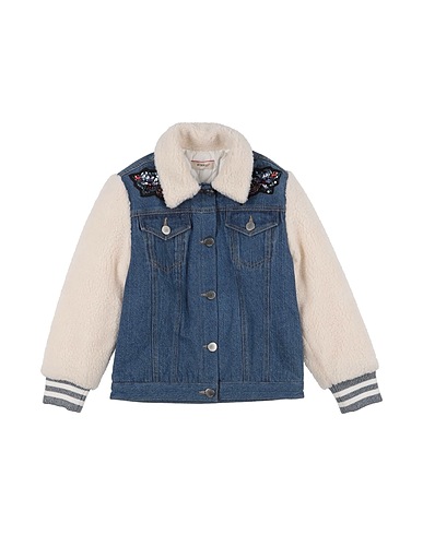 PINKO UP Denim jacket Blue 100% Cotton, Polyester, Metal, Elastane