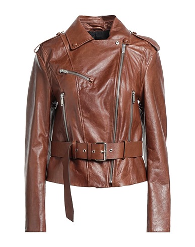 VESPUCCI by VSP Biker jacket Brown 100% Lambskin