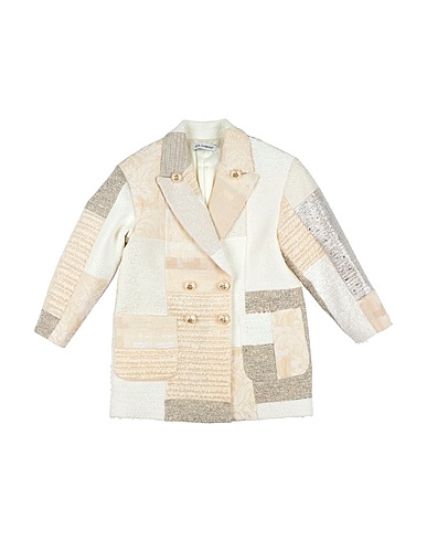 DOLCE&GABBANA Coat Beige 32% Wool, 25% Polyamide, 24% Cotton, 13% Textile fibers, 6% Silk